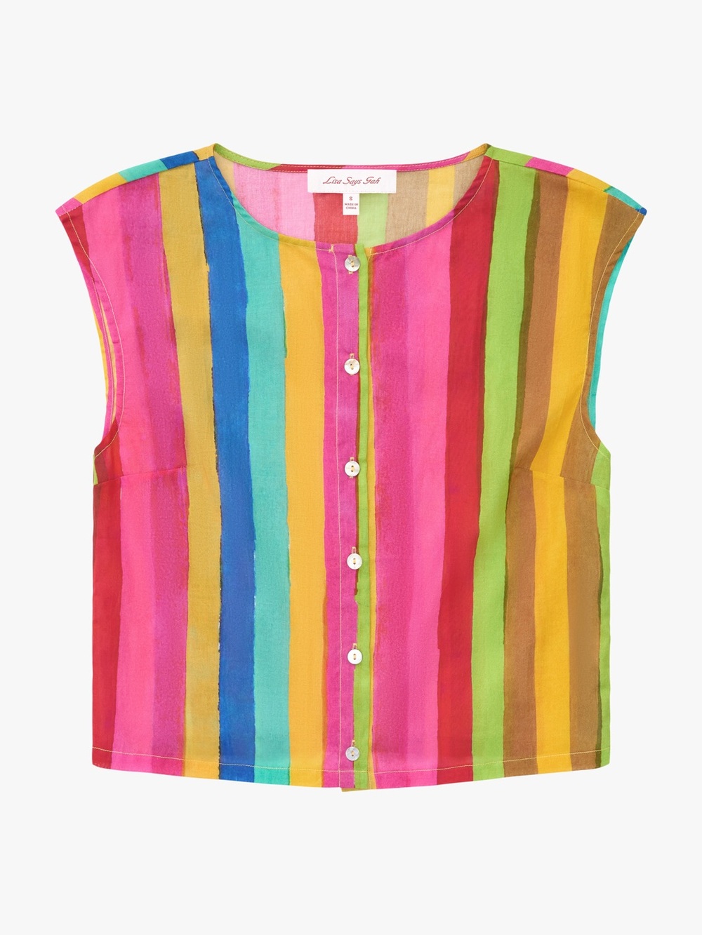 Lisa Says Gah Madeline Top Rainbow Stripe - Picture 3 of 10